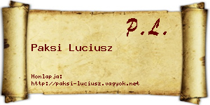 Paksi Luciusz névjegykártya